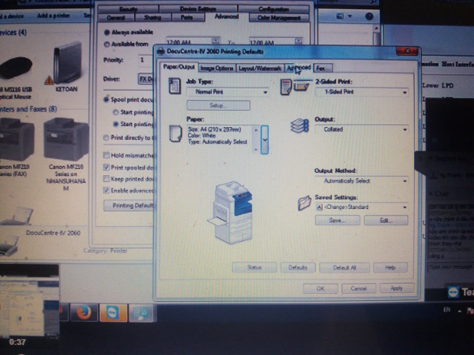 Chọn cài khổ giấy