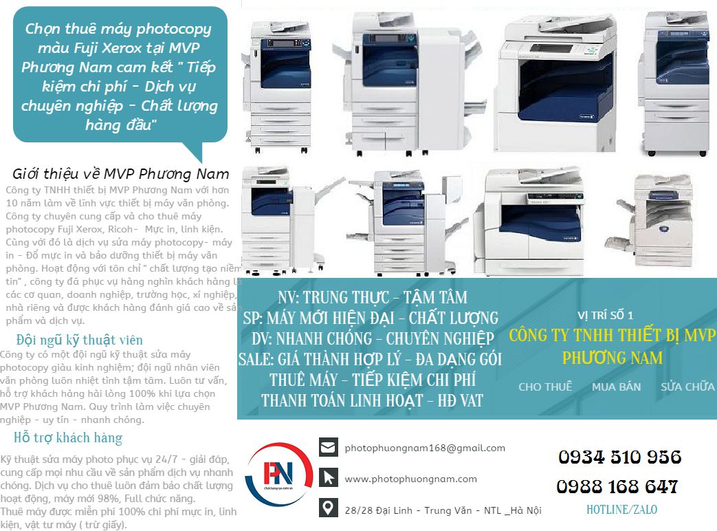 DỊCH VỤ CHO THUÊ MÁY PHOTOCOPY MÀU