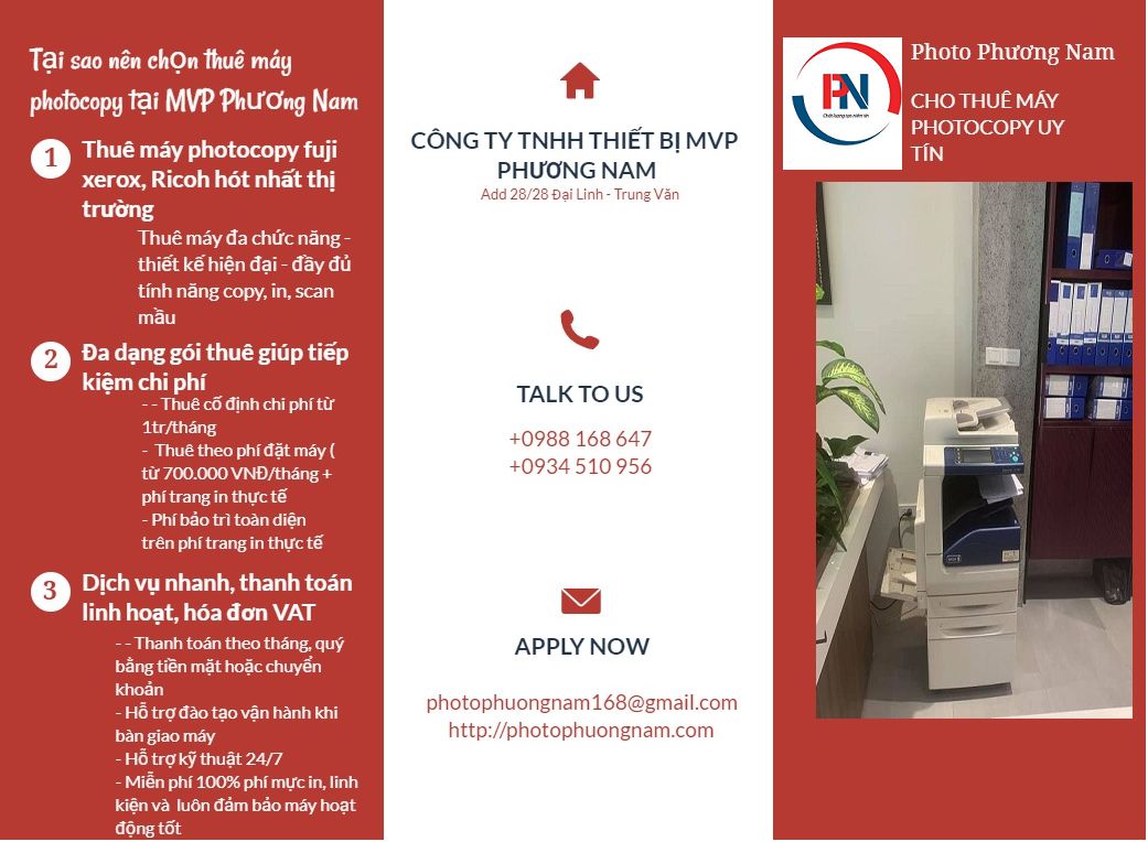 CHO THUÊ MÁY PHOTOCOPY