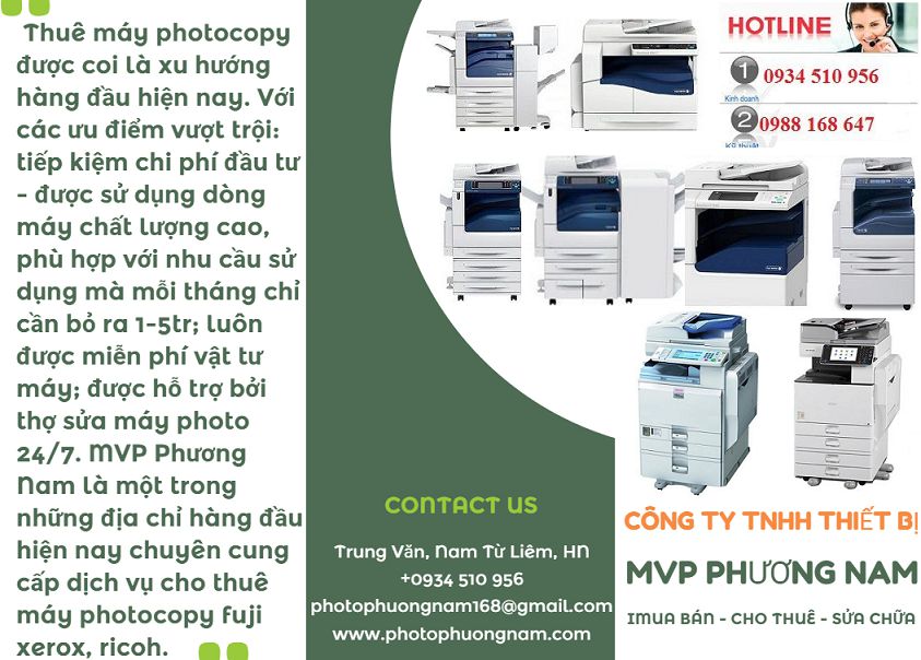 CHO THUÊ MÁY PHOTOCOPY TẠI HÀ NỘI