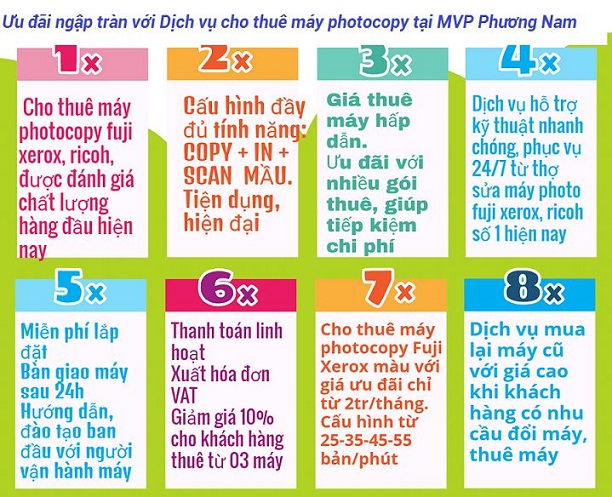 ưu đãi cho thuê máy photo